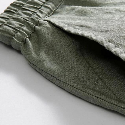 Fez Linen Pantalon – Straight Fit | Skin-Gentle Natural Linen | ASCENDARY®