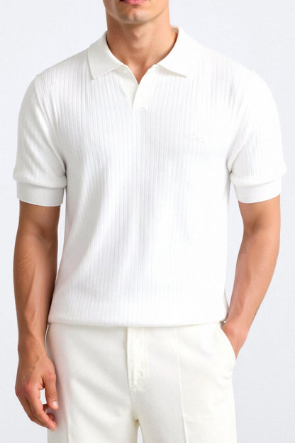 Pisa Ribbed Cotton Polo – Breathable Mesh | Skin-Gentle | ASCENDARY®