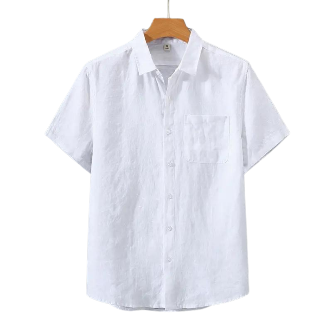 Cannes Linen Shirt – Short Sleeve | Hypoallergenic | Skin-Soft Linen | ASCENDARY®