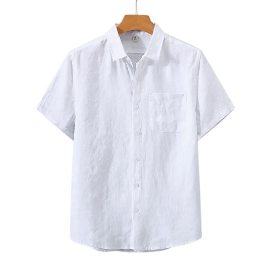 Cannes Linen Shirt – Short Sleeve | Hypoallergenic | Skin-Soft Linen | ASCENDARY®