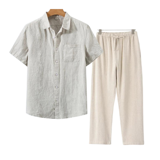 Linen Set (Short) – Hypoallergenic | Shirt & Shorts Matching Set | ASCENDARY®