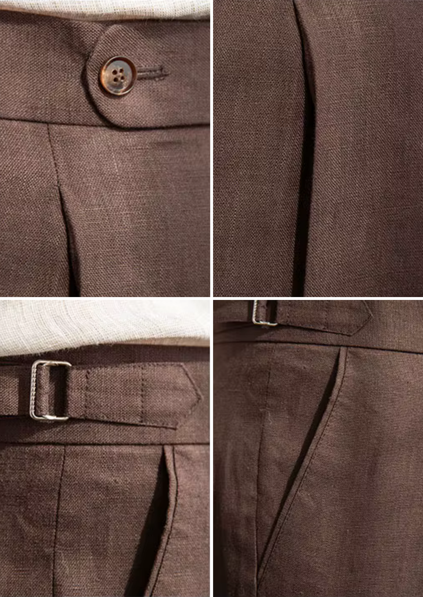 Men's Pleated Coastal Trousers – Dark Brown – ASCENDARY®