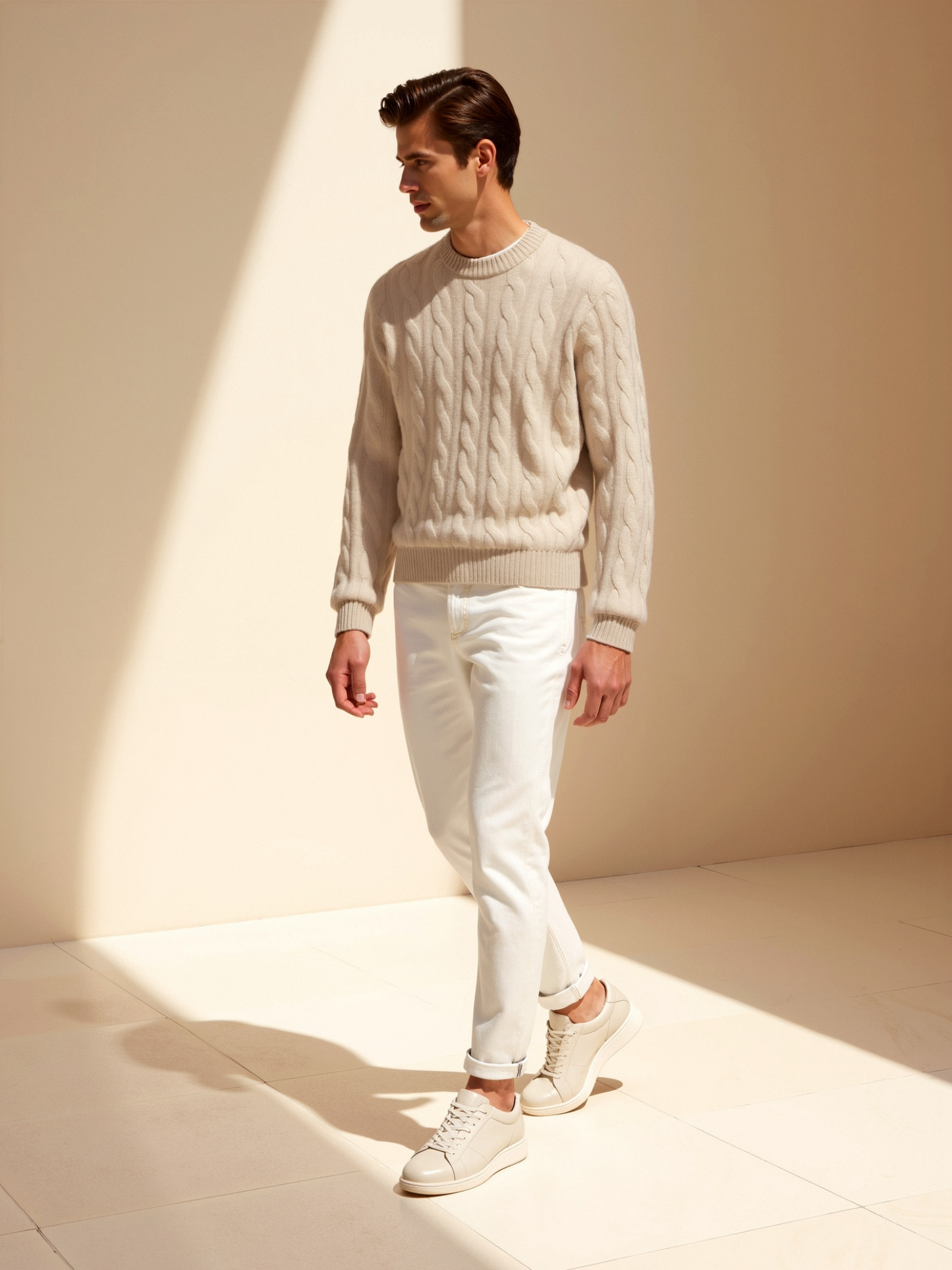 Cashmere Cable Knit Sweater – Luxury Knitwear | ASCENDARY®