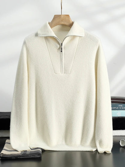 100% Cashmere Half-Zip Sweater – ASCENDARY®