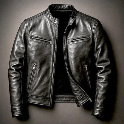 Aher Ascendary Vintage Biker Leather Jacket X2