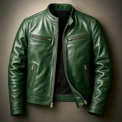 Aher Ascendary Vintage Biker Leather Jacket X2