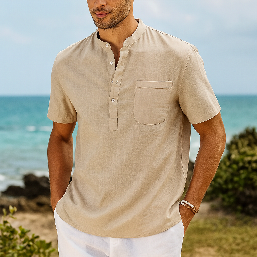 Arden Linen Henley Shirt