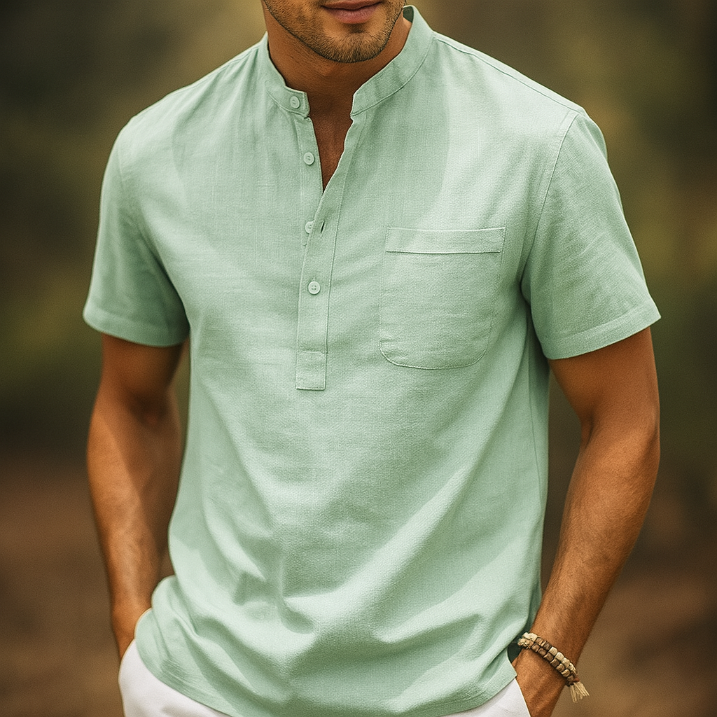 Arden Linen Henley Shirt