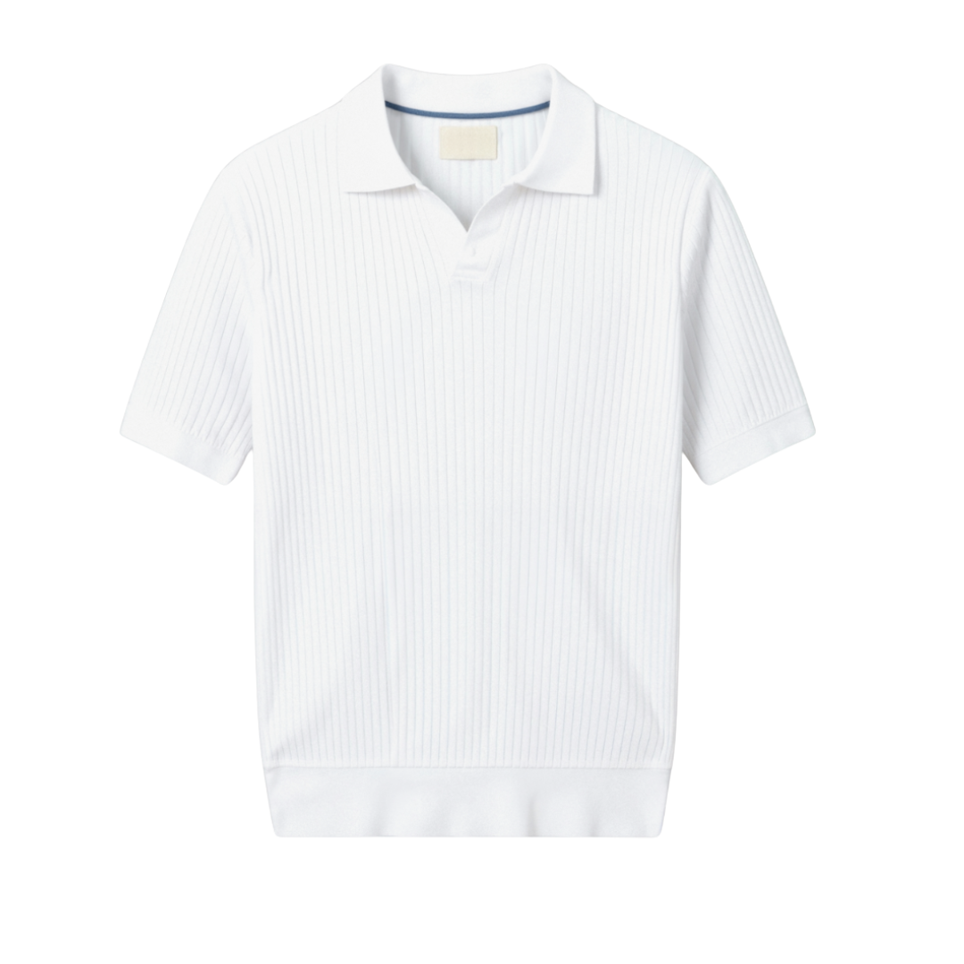 Pisa Ribbed Cotton Polo – Breathable Mesh | Skin-Gentle | ASCENDARY®