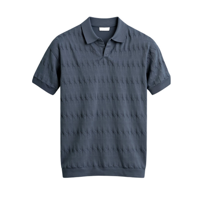Premium V-Neck Cable Knit Polo – Skin-Soft | Luxury Texture | ASCENDARY®