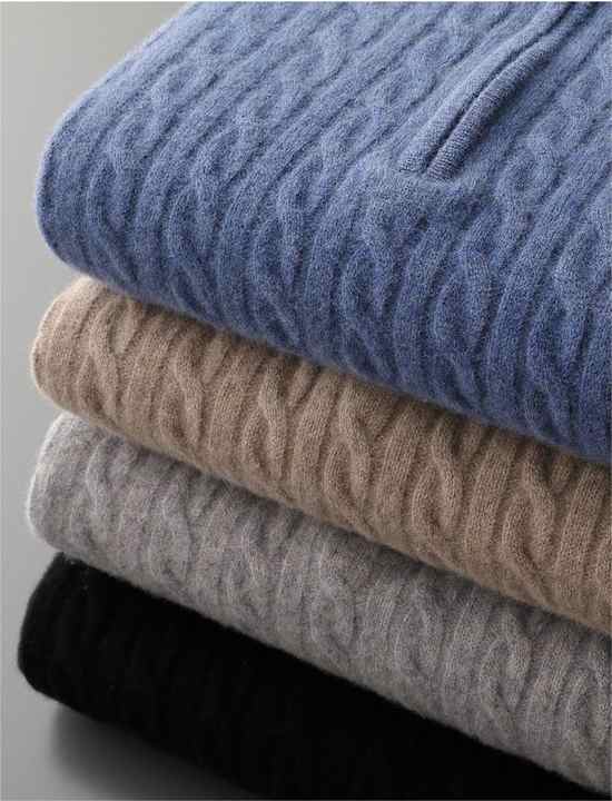 100% Cashmere Woven Half-Zip Sweater – ASCENDARY®