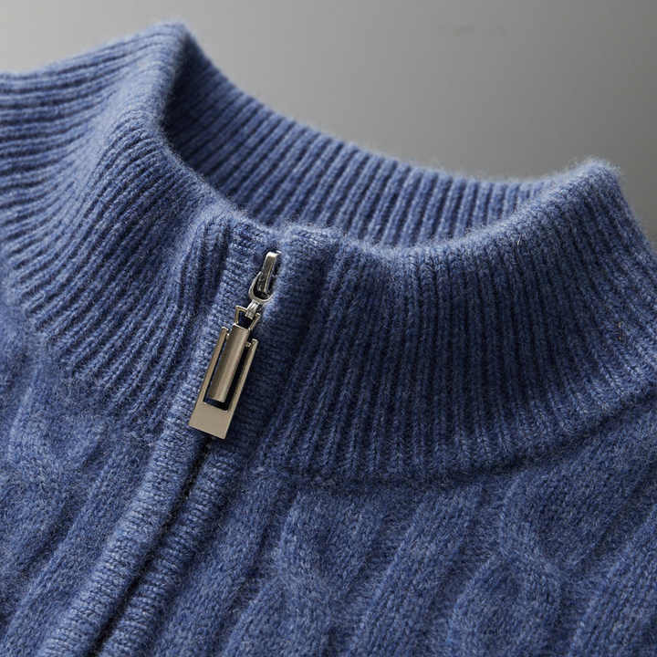 100% Cashmere Woven Half-Zip Sweater – ASCENDARY®