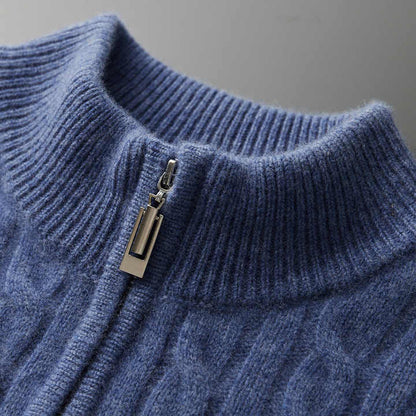 100% Cashmere Woven Half-Zip Sweater – ASCENDARY®
