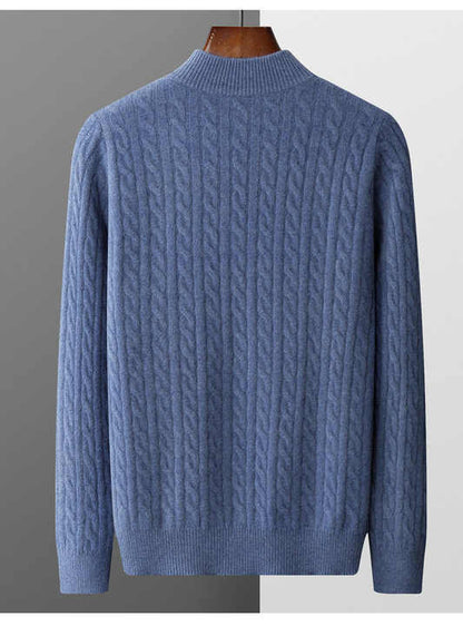 100% Cashmere Woven Half-Zip Sweater – ASCENDARY®