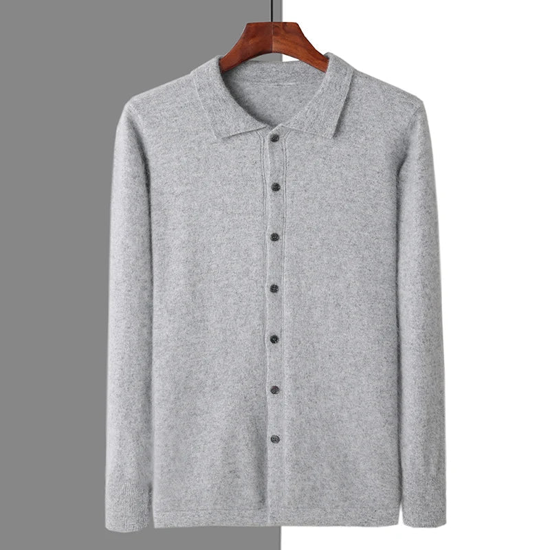 100% Cashmere Polo Button Sweater – ASCENDARY®