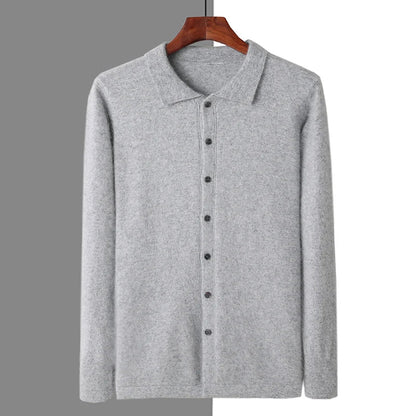 100% Cashmere Polo Button Sweater – ASCENDARY®