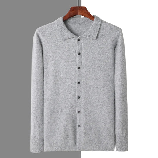 100% Cashmere Polo Button Sweater – ASCENDARY®