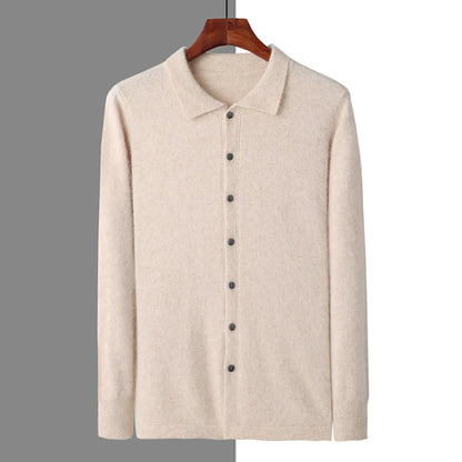 100% Cashmere Polo Button Sweater – ASCENDARY®
