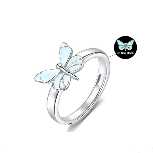 Midnight Butterfly Glow Ring