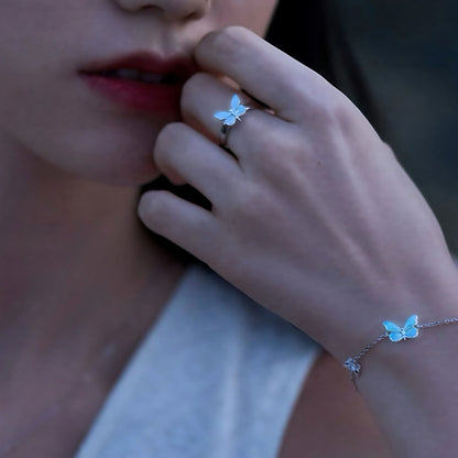 Midnight Butterfly Glow Ring