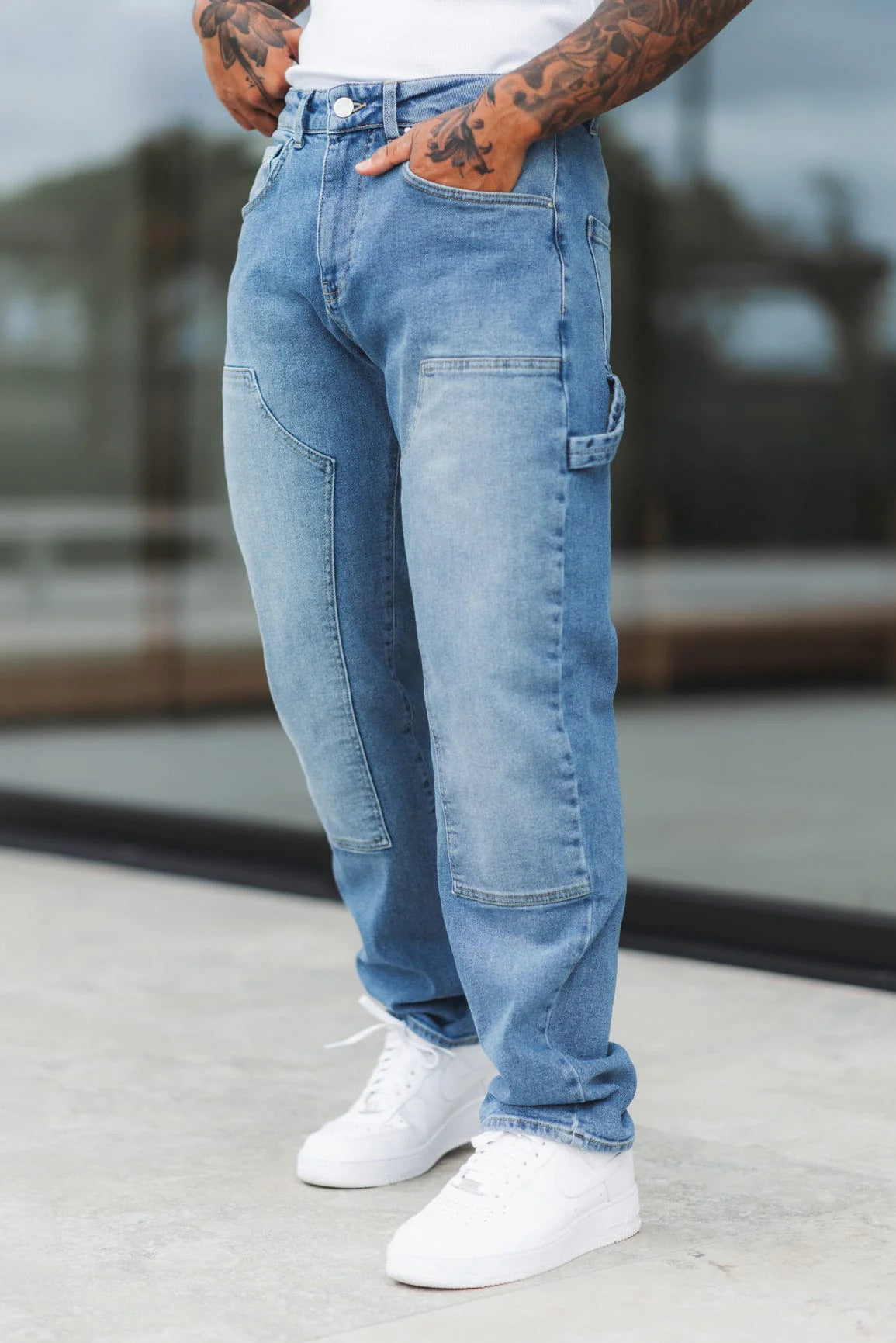 JEANS DE CHARPENTIER - BLEU CLAIR LAVÉ