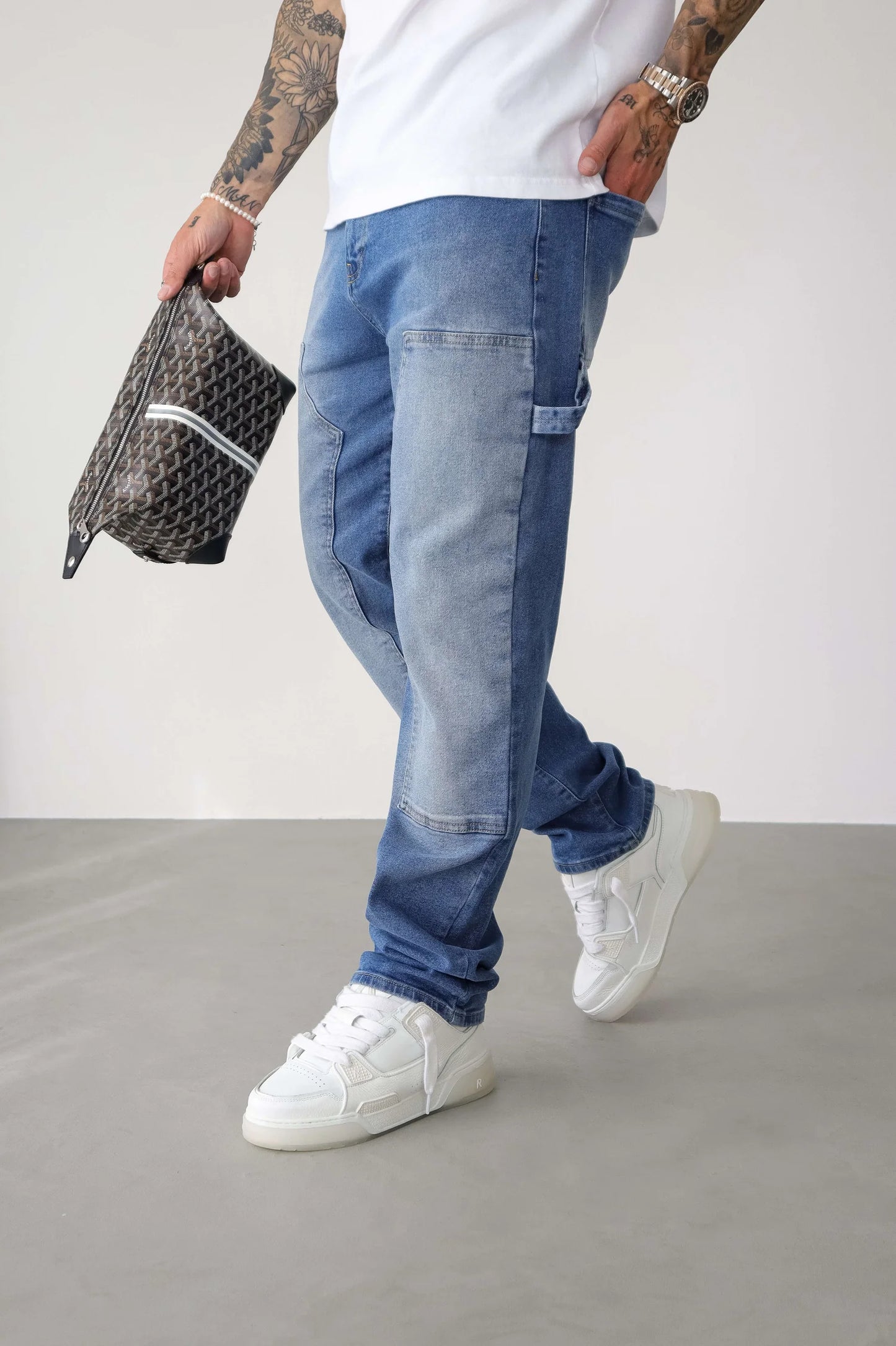 JEANS DE CHARPENTIER - BLEU CLAIR LAVÉ