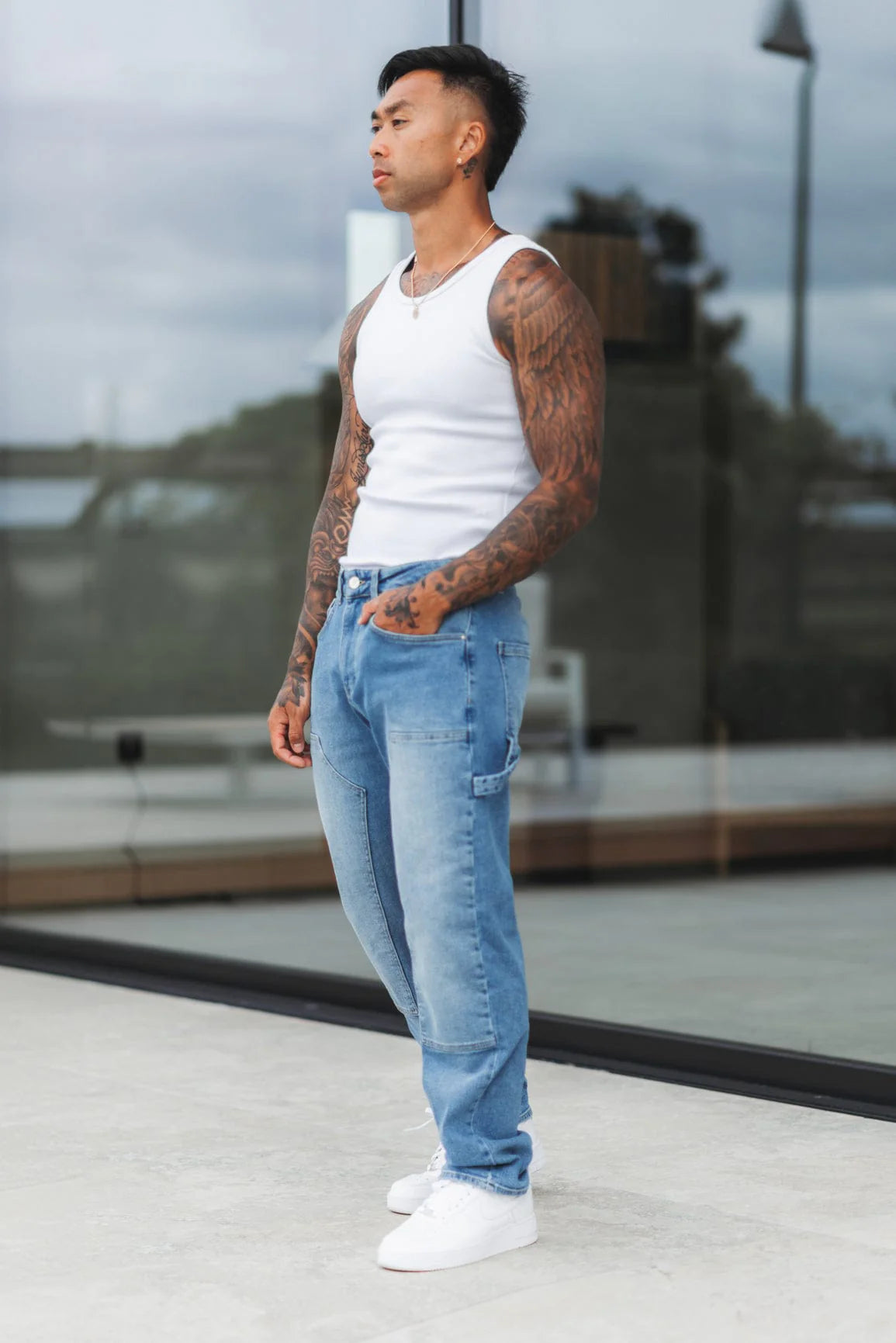 JEANS DE CHARPENTIER - BLEU CLAIR LAVÉ