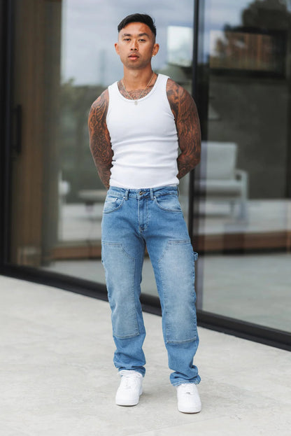 JEANS DE CHARPENTIER - BLEU CLAIR LAVÉ