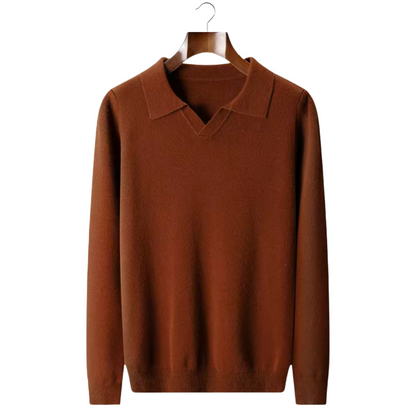 Wool Ribbed Buttonless Polo – Hypoallergenic | Skin-Gentle Wool | ASCENDARY®