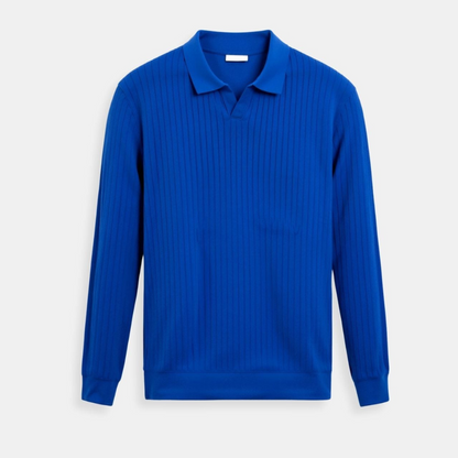 Striped Long Sleeve Polo – Skin-Soft | Timeless Style | ASCENDARY®