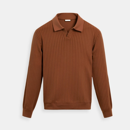 Striped Long Sleeve Polo – Skin-Soft | Timeless Style | ASCENDARY®