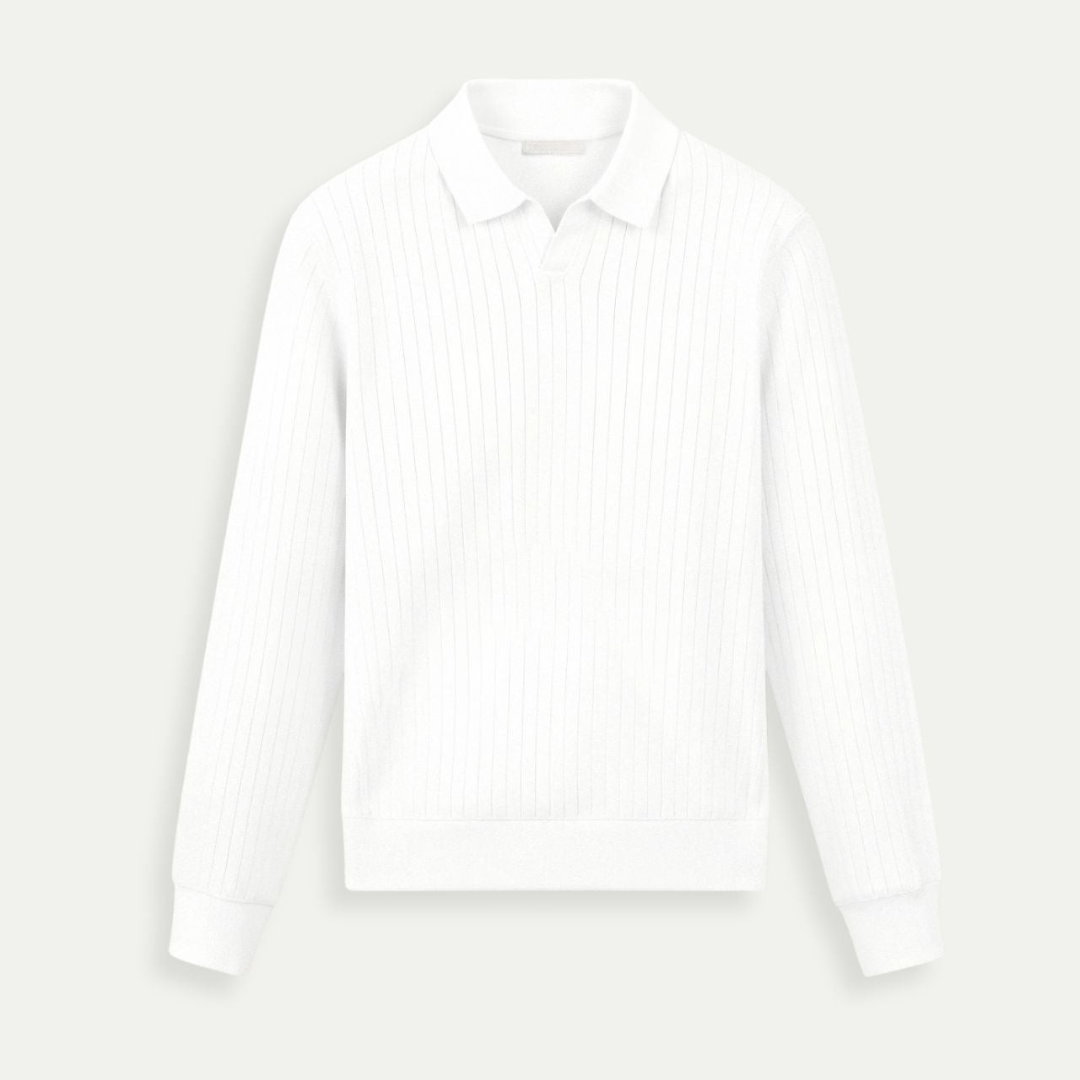 Striped Long Sleeve Polo – Skin-Soft | Timeless Style | ASCENDARY®