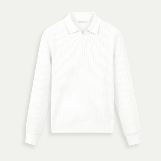 Striped Long Sleeve Polo – Skin-Soft | Timeless Style | ASCENDARY®