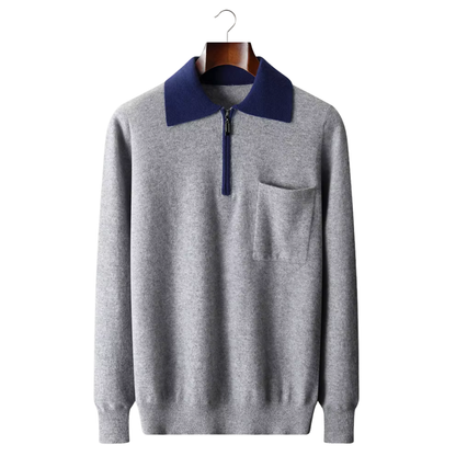 100% Cashmere Two-Tone Zipper Polo – ASCENDARY®