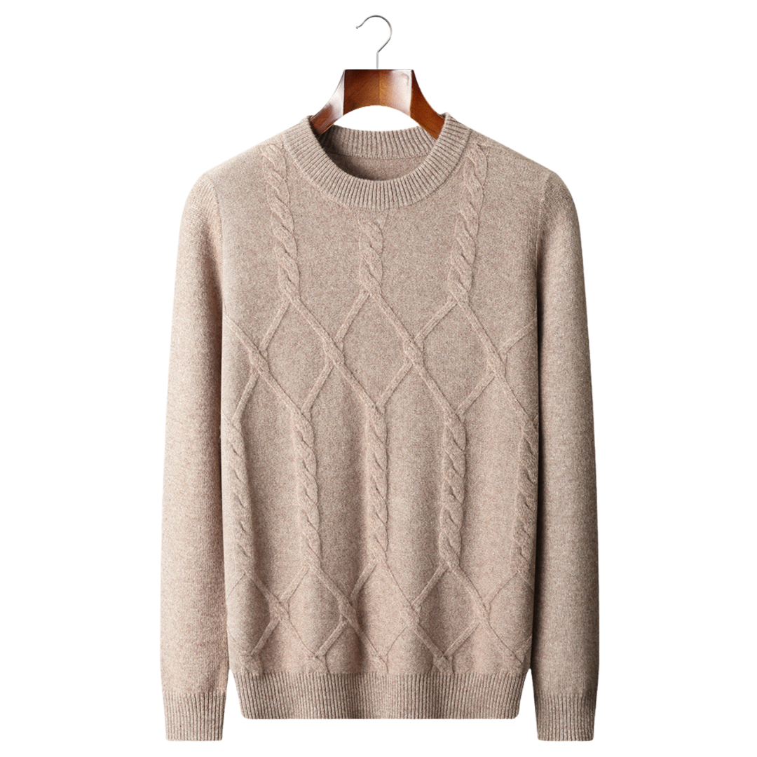 100% Cashmere Pattern Crewneck Sweater – ASCENDARY®