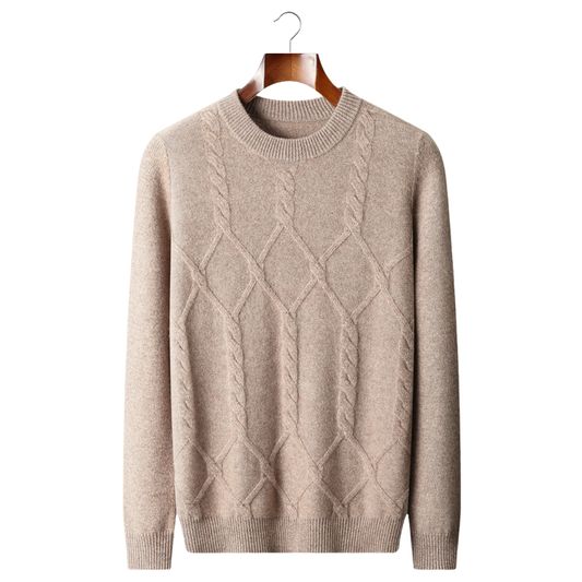 100% Cashmere Pattern Crewneck Sweater – ASCENDARY®