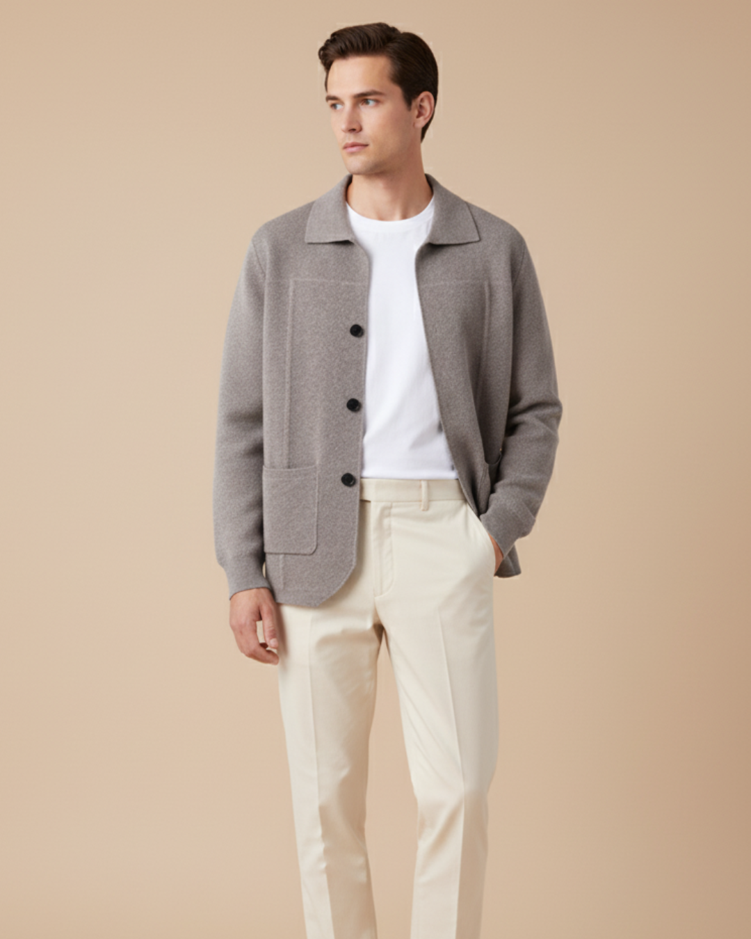 100% Cashmere Button Overshirt – Luxury Knitwear | ASCENDARY®
