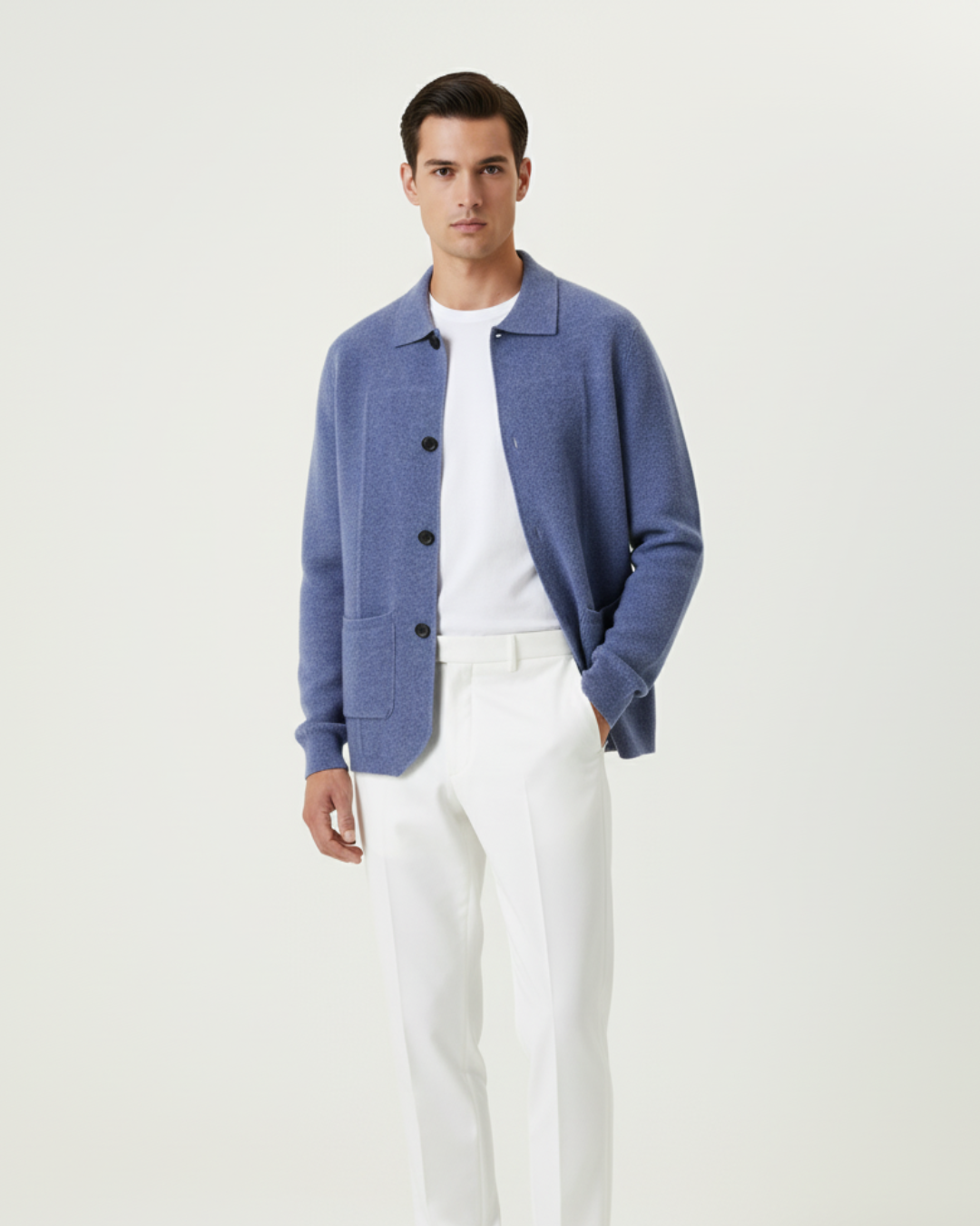 100% Cashmere Button Overshirt – Luxury Knitwear | ASCENDARY®