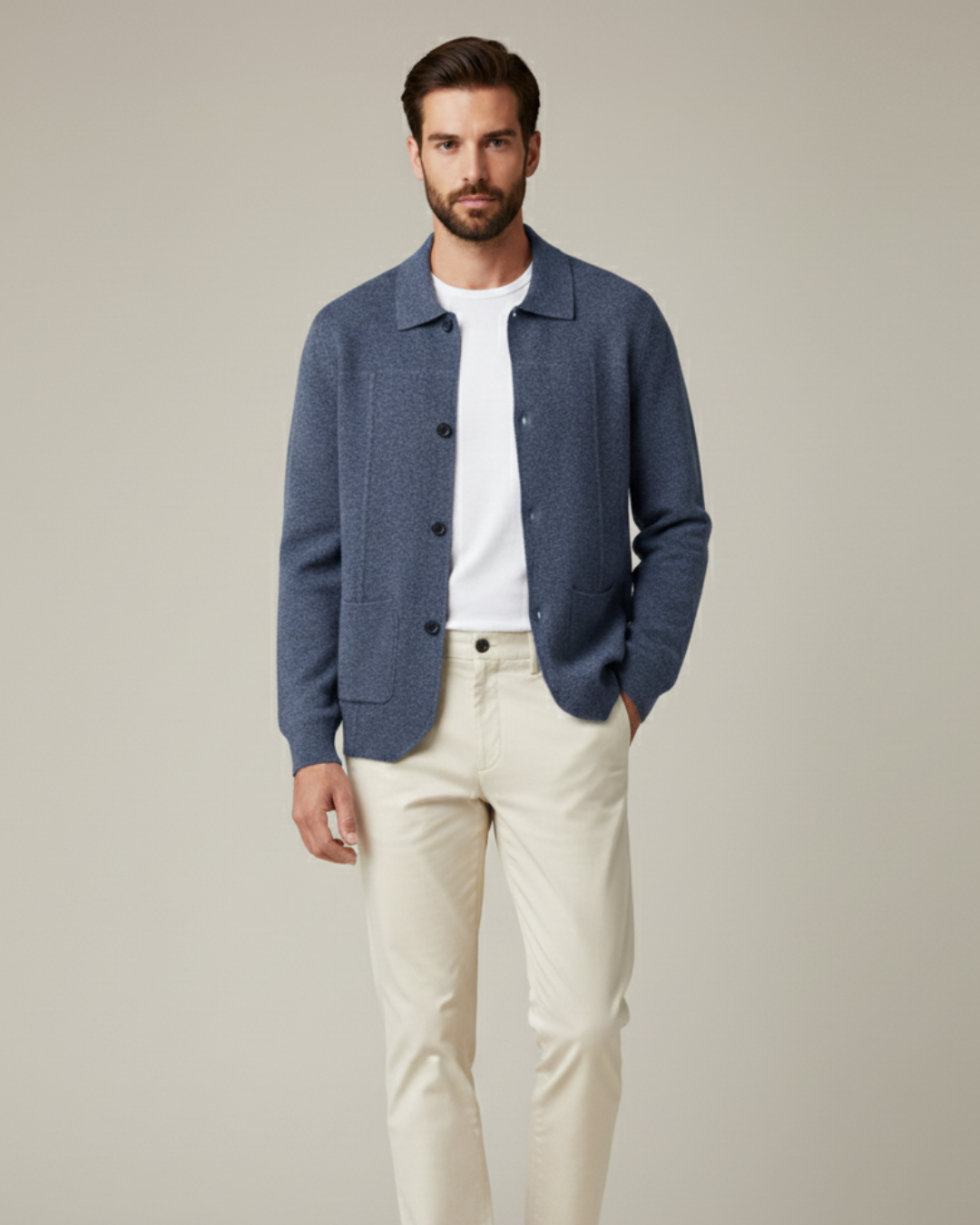 100% Cashmere Button Overshirt – Luxury Knitwear | ASCENDARY®