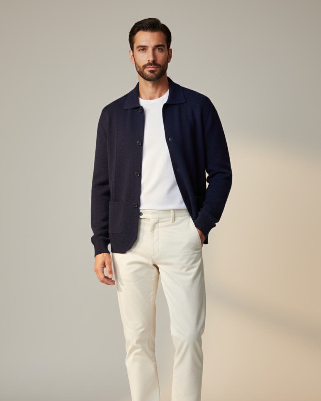 100% Cashmere Button Overshirt – Luxury Knitwear | ASCENDARY®