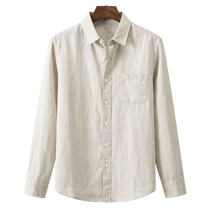 Cannes Linen Shirt – Long Sleeve | Hypoallergenic | Skin-Soft Linen | ASCENDARY®
