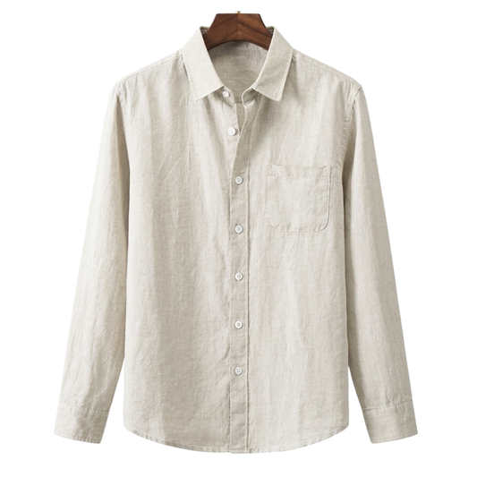 Cannes Linen Shirt – Long Sleeve | Hypoallergenic | Skin-Soft Linen | ASCENDARY®