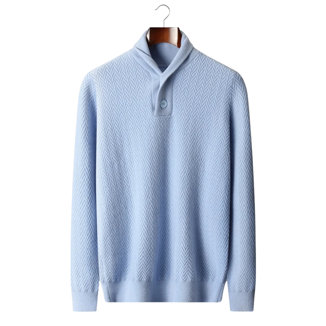 100% Cashmere Zigzag Button Sweater – Hypoallergenic | Statement Knitwear | ASCENDARY®
