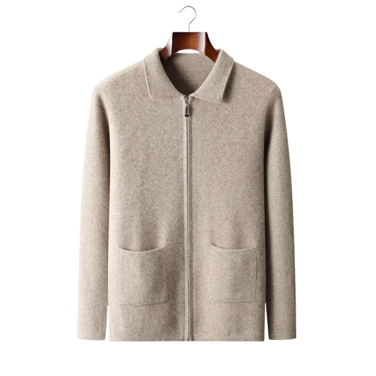 100% Cashmere Zipper Cardigan – Ultra-Soft | Sensitive Skin | ASCENDARY®