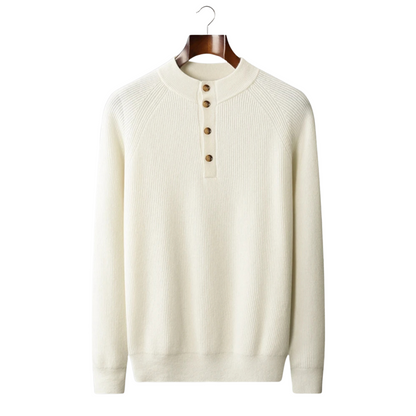 100% Cashmere Button Sweater – Hypoallergenic | Skin-Soft Luxury | ASCENDARY®