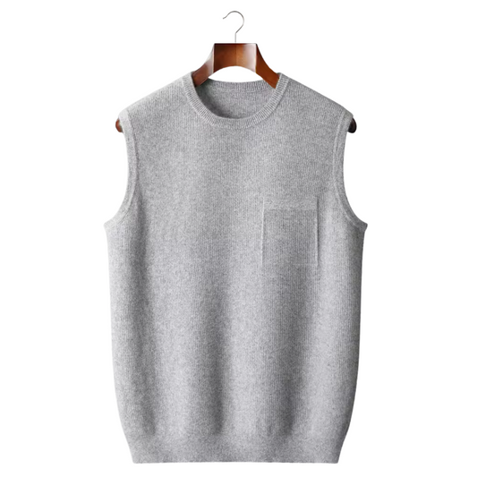 100% Cashmere Crewneck Vest – Hypoallergenic | Skin-Soft Layer | ASCENDARY®