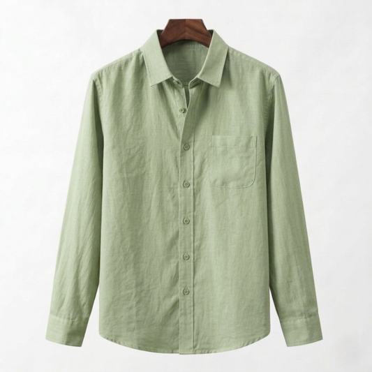 Cannes Linen Shirt – Long Sleeve | Hypoallergenic | Skin-Soft Linen | ASCENDARY®