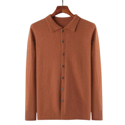 100% Cashmere Polo Button Sweater – ASCENDARY®