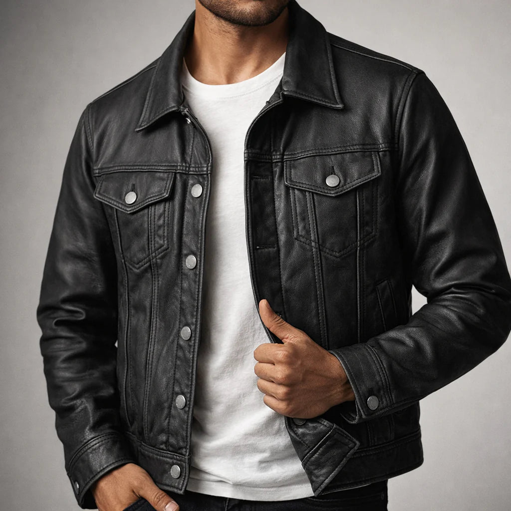 Black Falcon Leather Jacket