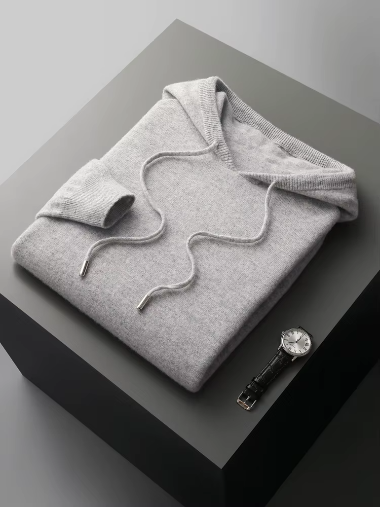 Men's Extra-Fine Merino Wool Leisure Hoodie – Relaxed Fit – ASCENDARY®